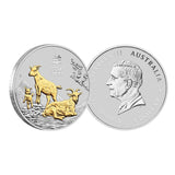 Australia Lunar Year of the Goat 2027 $1 1oz Silver 3-Coin Set