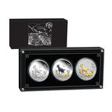 Australia Lunar Year of the Goat 2027 $1 1oz Silver 3-Coin Set