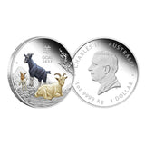 Australia Lunar Year of the Goat 2027 $1 1oz Silver 3-Coin Set