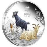 Australia Lunar Year of the Goat 2027 $1 1oz Silver 3-Coin Set