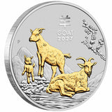 Australia Lunar Year of the Goat 2027 $1 1oz Silver 3-Coin Set