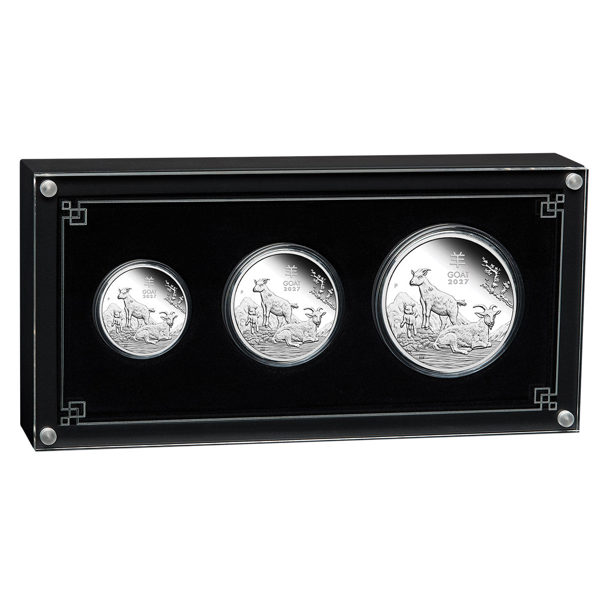 Australia Lunar Year of the Goat 2027 Silver Proof 3-Coin Set
