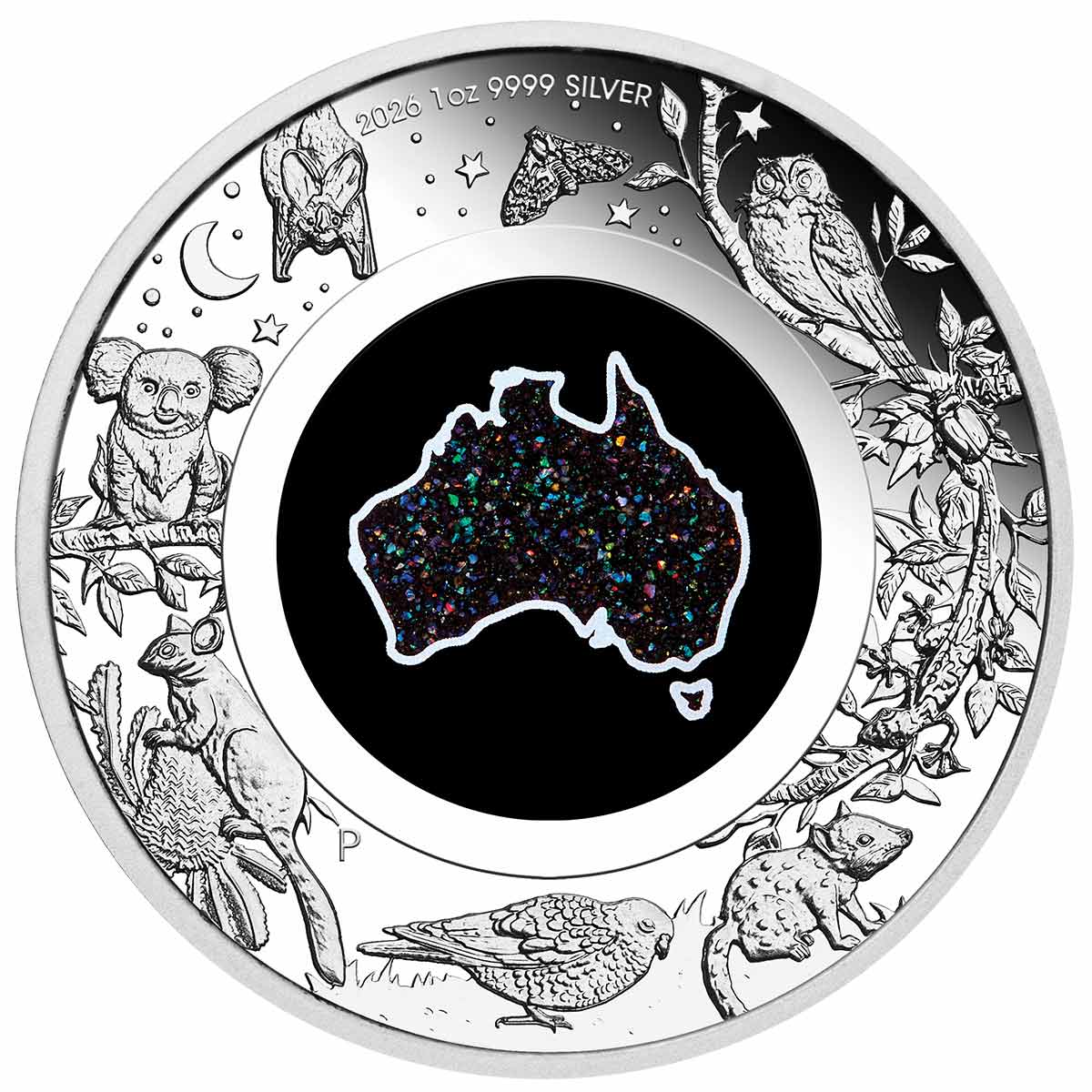 Australia Great Southern Land Nocturnal 2026 $1 Opal 1oz Silver Proof Coin