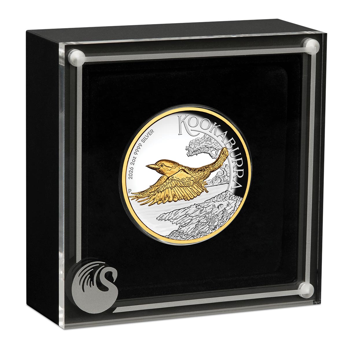 Australia Kookaburra 2026 $1 High Relief Gold-plated 2oz Silver Proof Coin