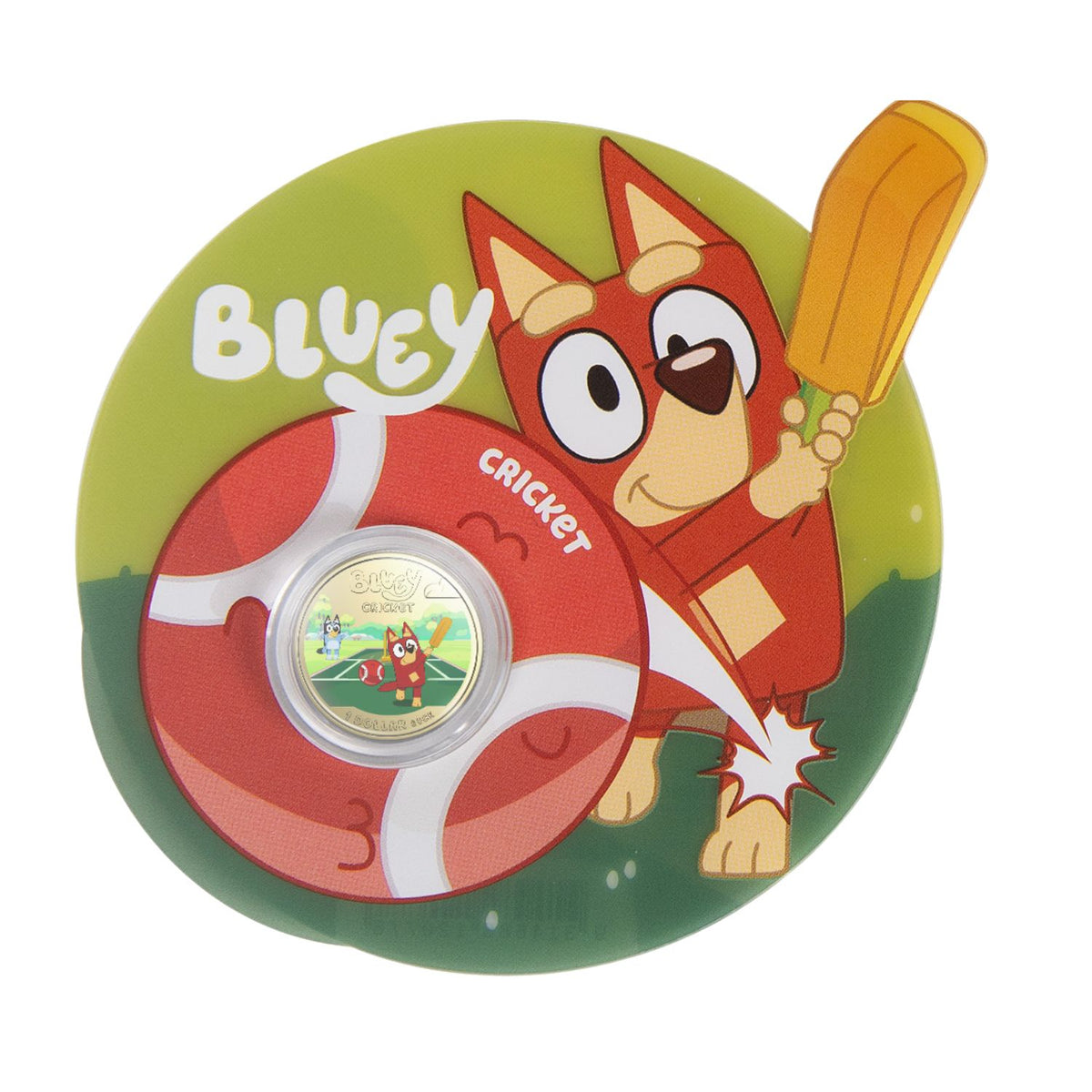 Australia Bluey Cricket 2027 $1 Colour Aluminium-Bronze Uncirculated Coin