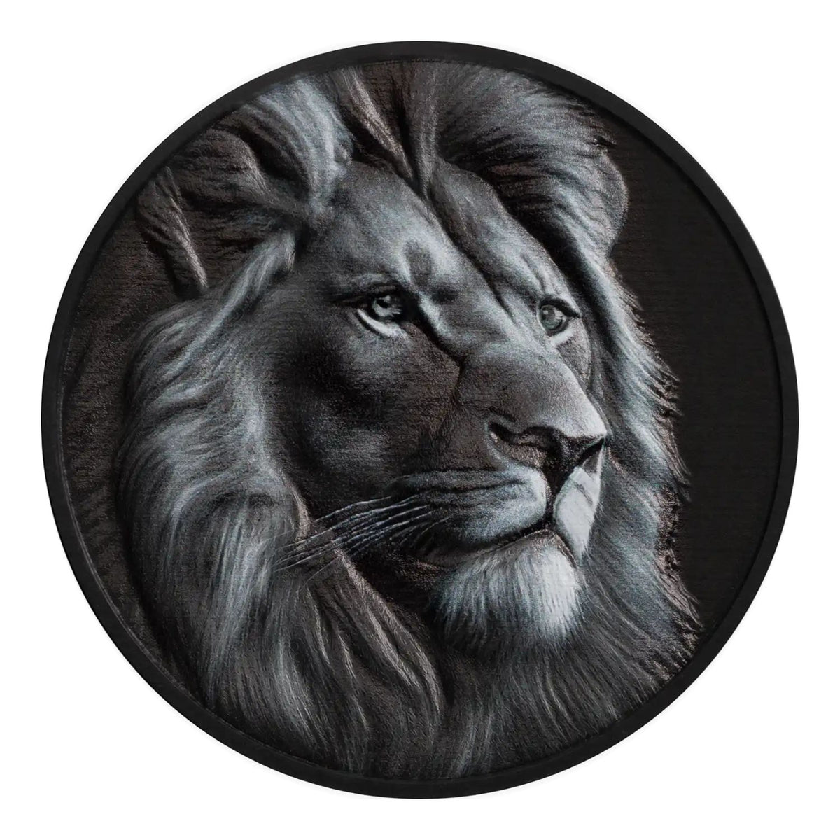 Black & White Lion 2026 $5 Ultra High Relief Obsidian Black 1oz Silver Coin