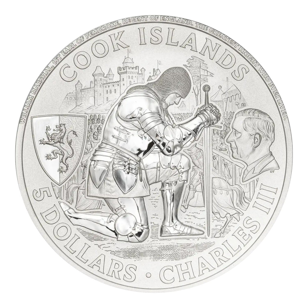 Medieval Knights 2026 $5 Jousting High Relief Colour 1oz Silver Proof Coin
