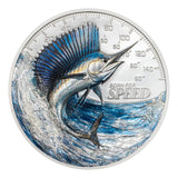 Born for Speed Sailfish 2027 $5 Ultra High Relief Colour 1oz Silver Proof Coin