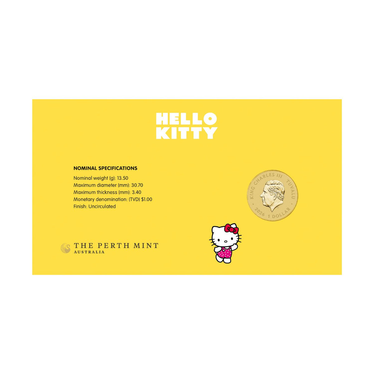 Hello Kitty 2026 $1 Stamp & Coin Cover