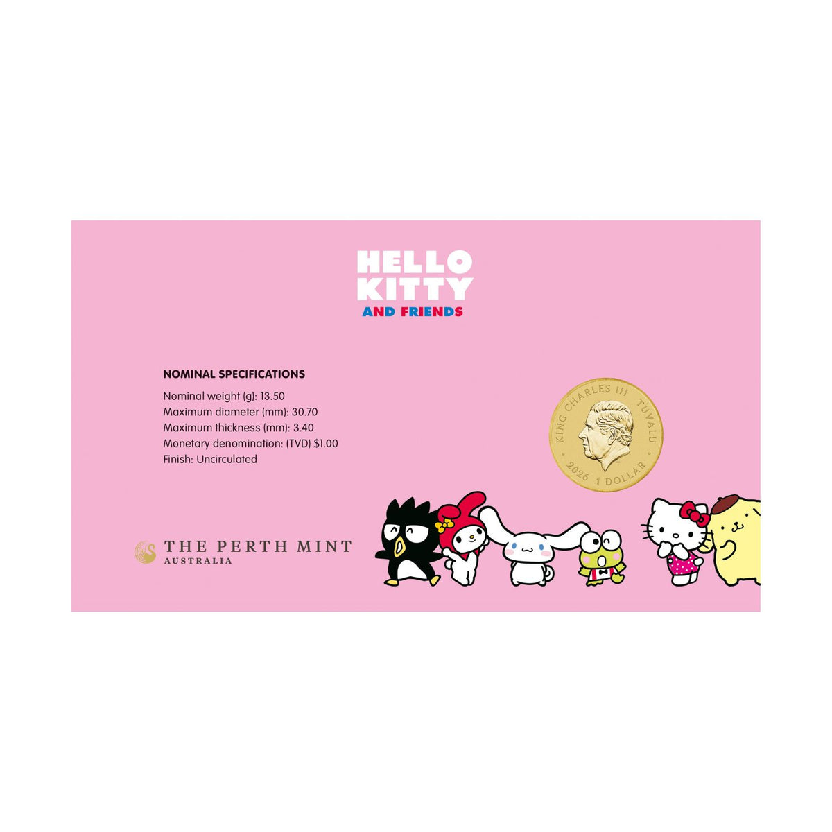 Hello Kitty & Friends 2026 $1 Stamp & Coin Cover