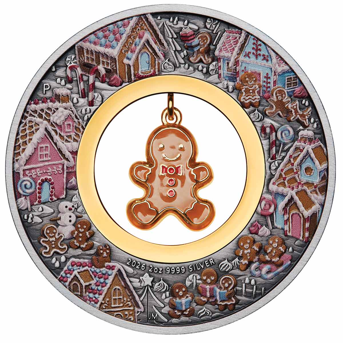 Australia Christmas Gingerbread Man 2026 $2 2oz Silver Antique Coin