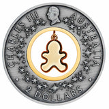 Australia Christmas Gingerbread Man 2026 $2 2oz Silver Antique Coin