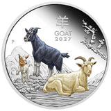 Australia Lunar Year of the Goat 2027 $1 Colour 1oz Silver Proof Coin