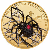 Australia Jewelled Redback Spider 2026 $200 Black Diamond & Ruby 2oz Gold Proof Coin