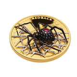 Australia Jewelled Redback Spider 2026 $200 Black Diamond & Ruby 2oz Gold Proof Coin