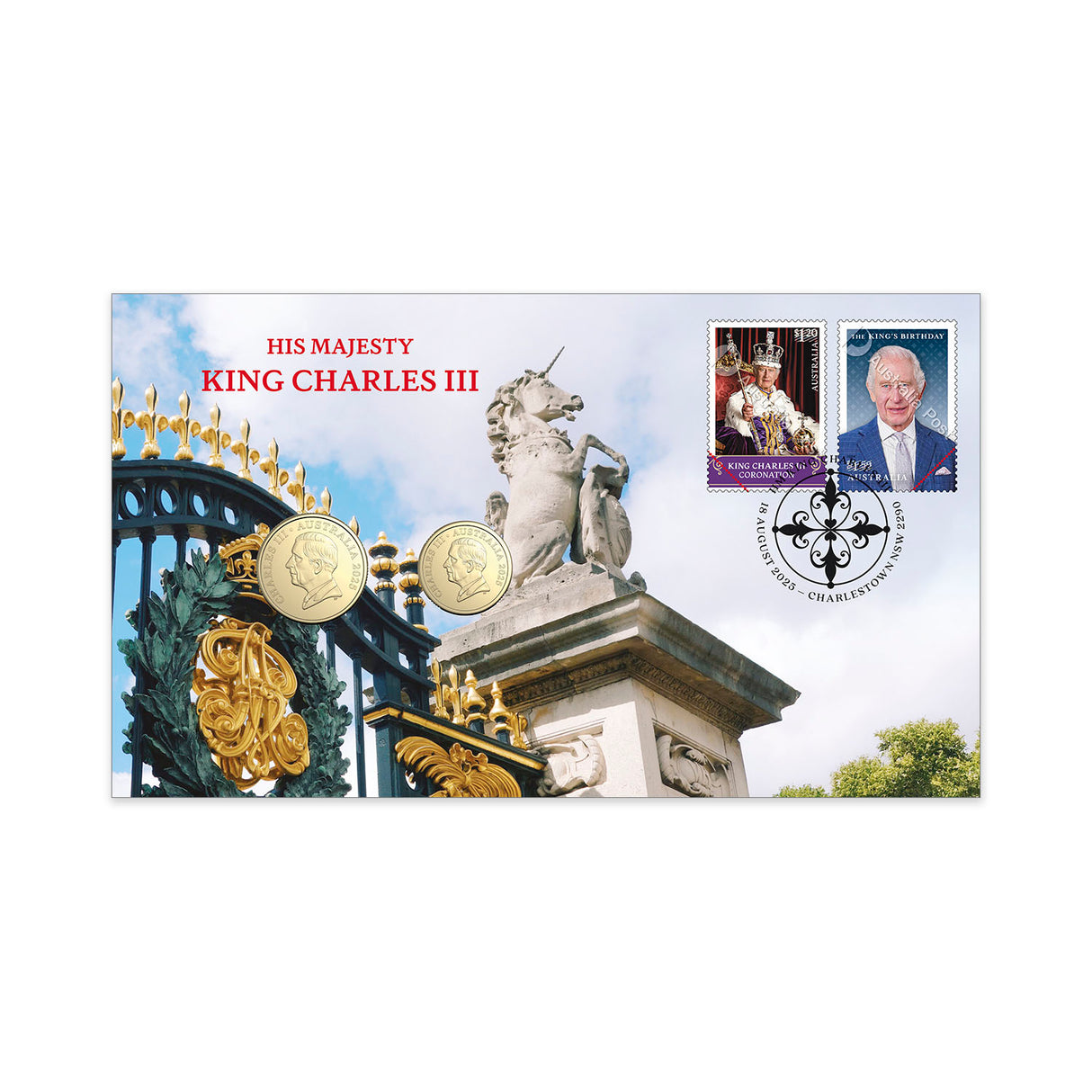 Australia King Charles III 2025 2-Coin Stamp & Coin Cover