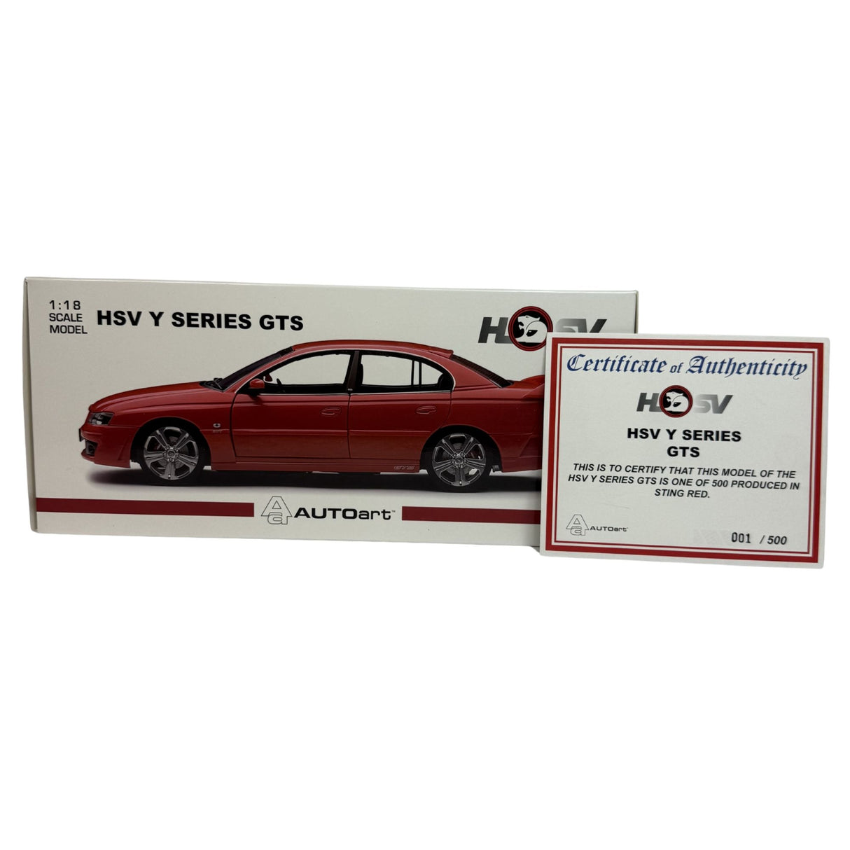 Certificate #1 - HOLDEN HSV GTS STING RED  - 1:18 Scale Diecast Model Car