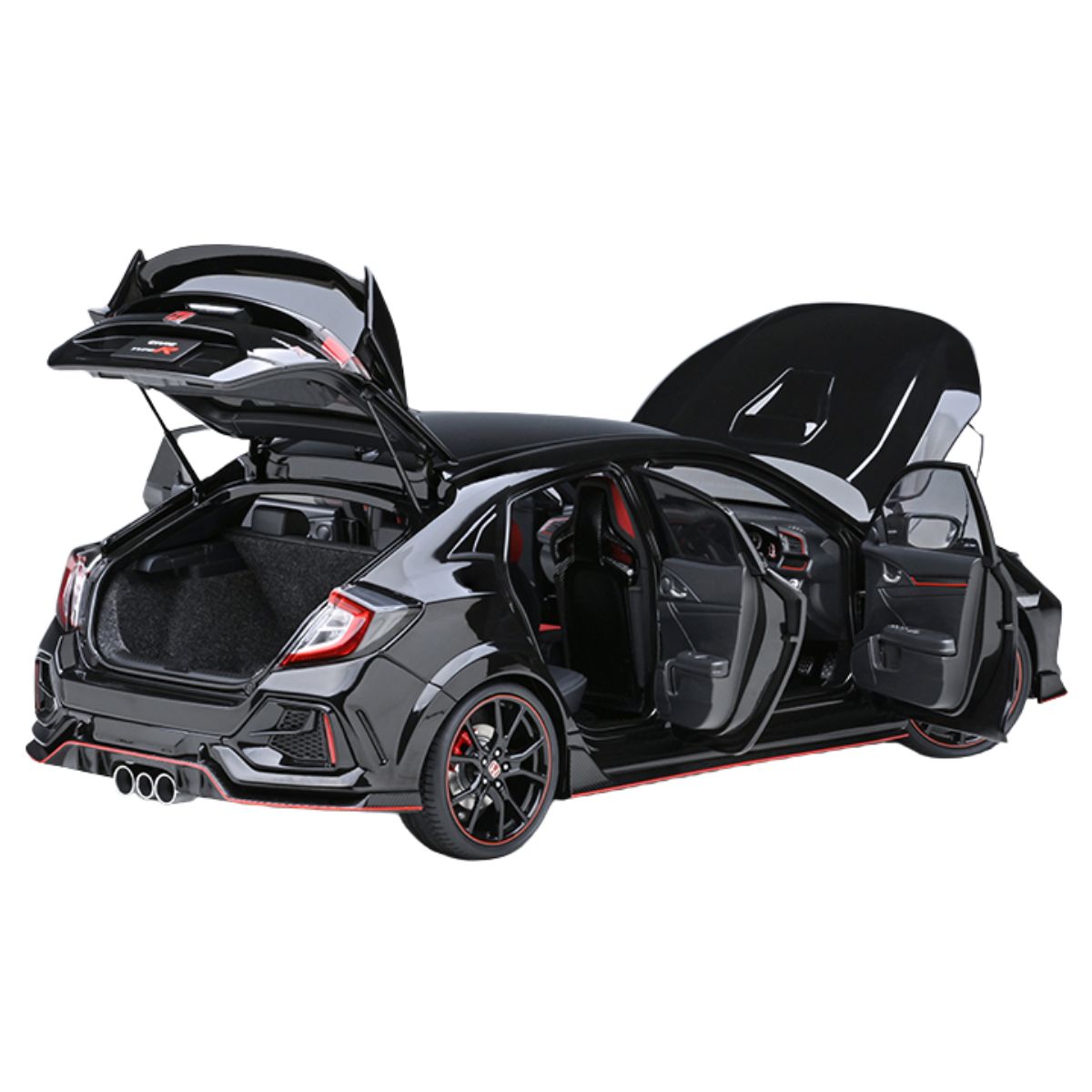 HONDA CIVIC TYPE R (FK8) 2021 (CRYSTAL BLACK PEARL) - 1:18 Scale Composite Model Car