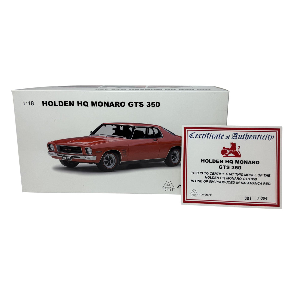 Certificate #1 - HOLDEN HQ MONARO GTS 350 SALAMANCA RED - 1:18 Scale Diecast Model Car