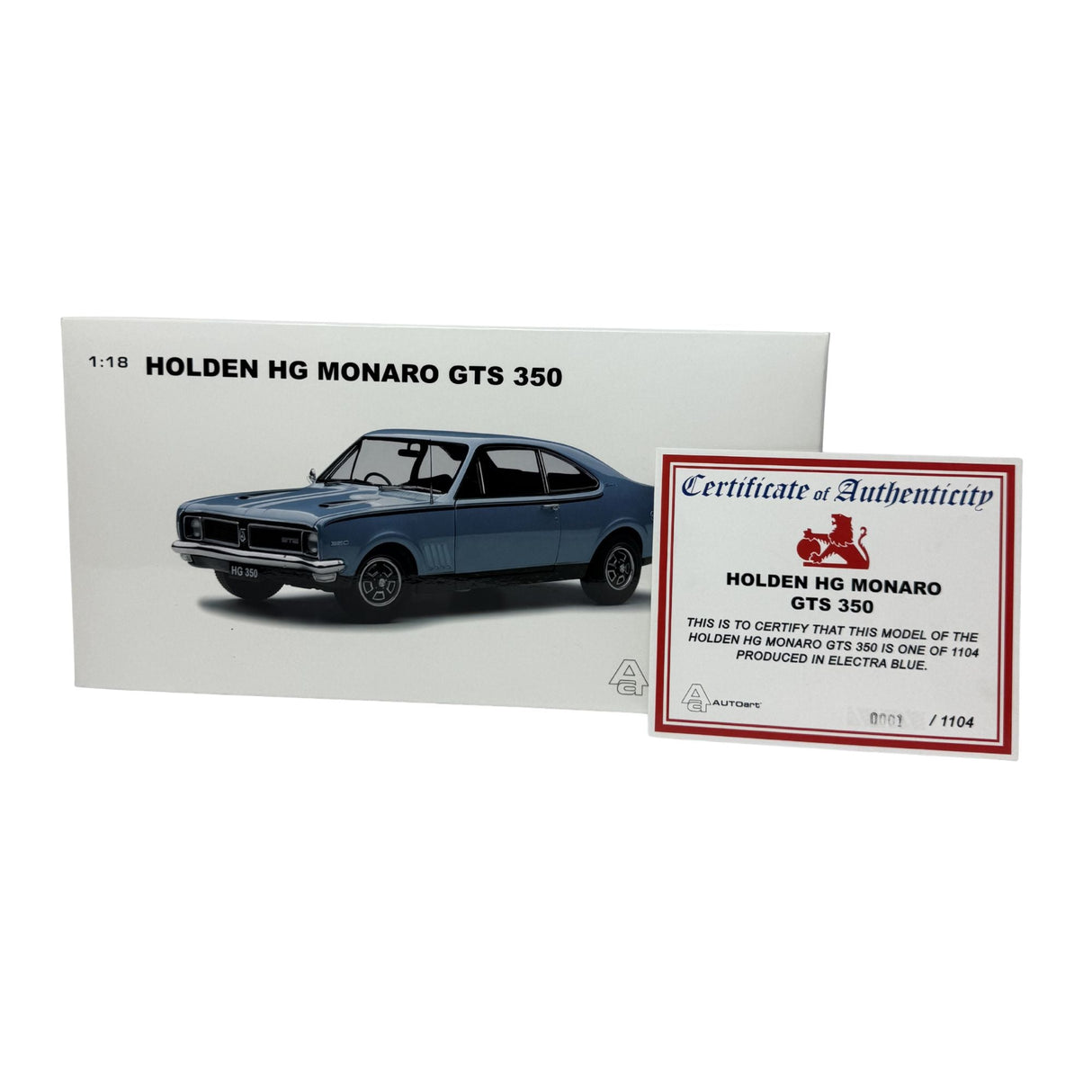 Certificate #1 - HOLDEN HG MONARO GTS 350 ELECTRA BLUE - 1:18 Scale Diecast Model Car