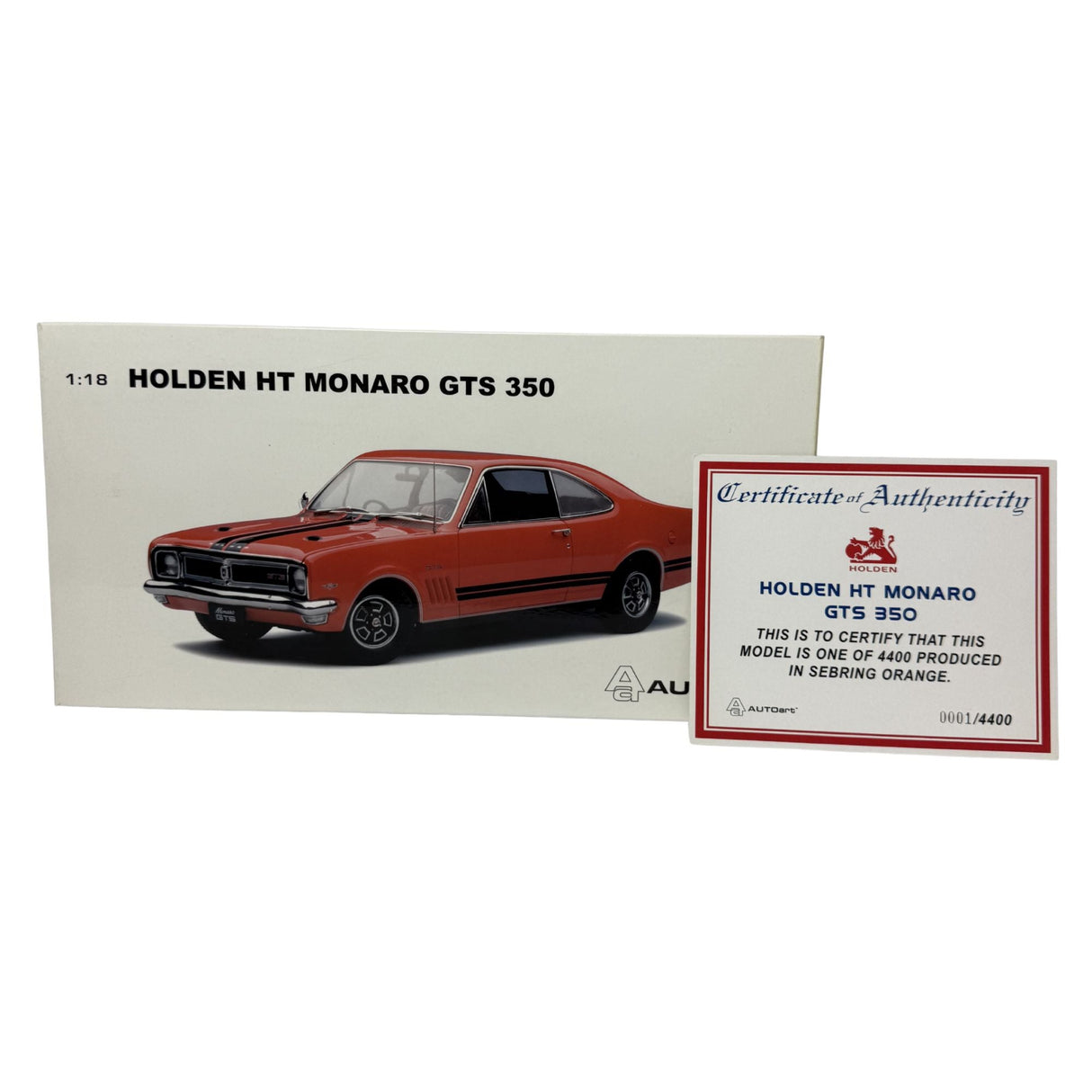 Certificate #1 - HOLDEN HT MONARO GTS 350 SEBRING ORANGE - 1:18 Scale Diecast Model Car