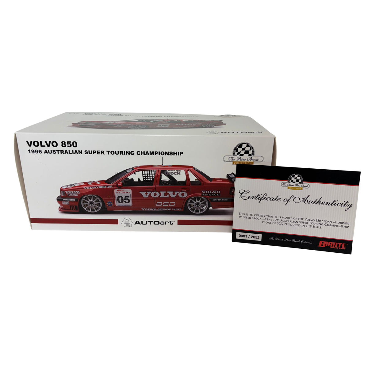 Certificate #1 - VOLVO 850 1996 AUSTRALIAN SUPER TOURING CHAMPIONSHIP #05 BROCK - 1:18 Scale Diecast Model Car