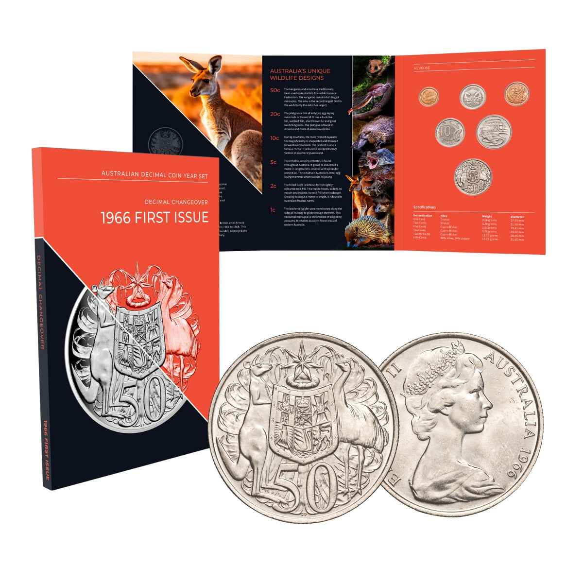 Australia 1966 Uncirculated 6-Coin Year Set – Downies Collectables