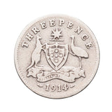 Australia George V 1914 Threepence Good-Very Good