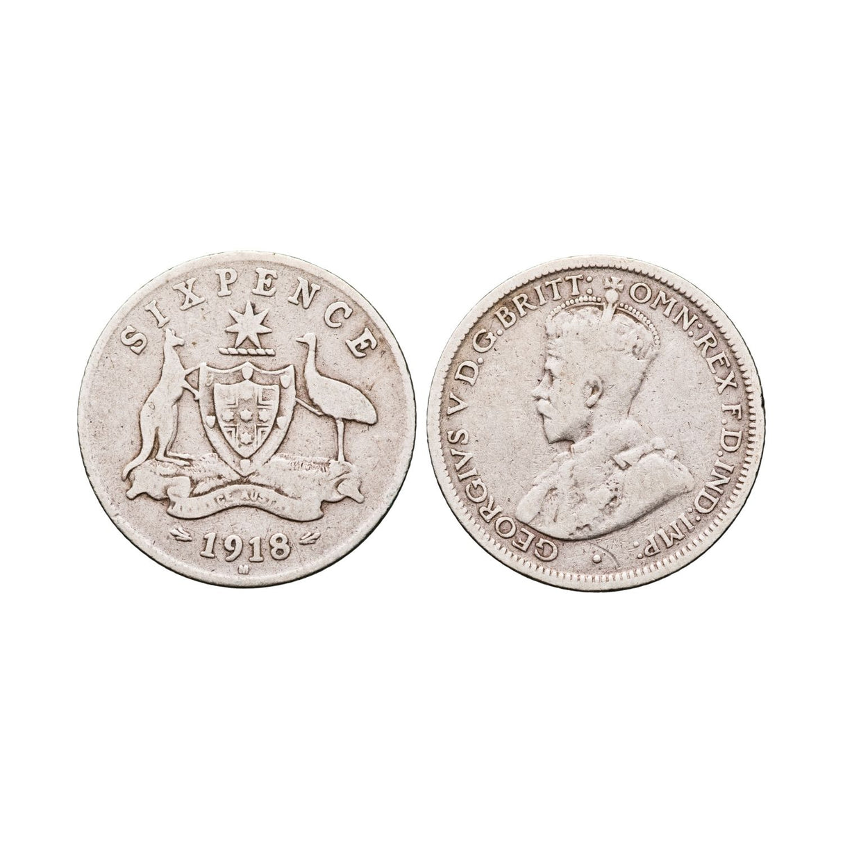 Australia George V 1918 Sixpence Good