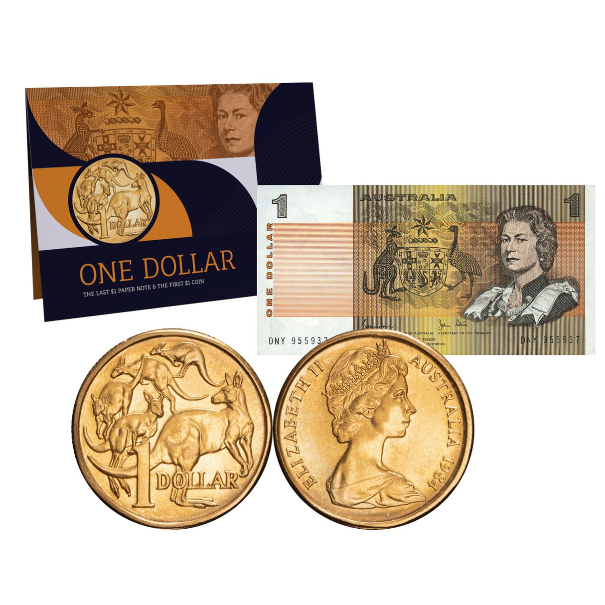 Australia $1 Last Note & First Coin Uncirculated Pack