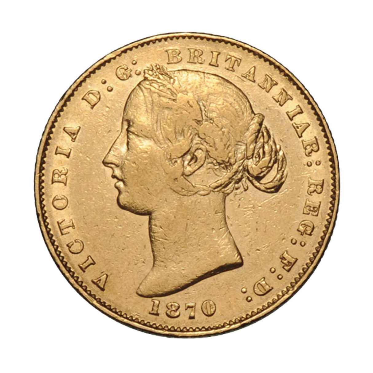 Queen Victoria 1870 Sydney Mint Sovereign Type II Fine-Very Fine