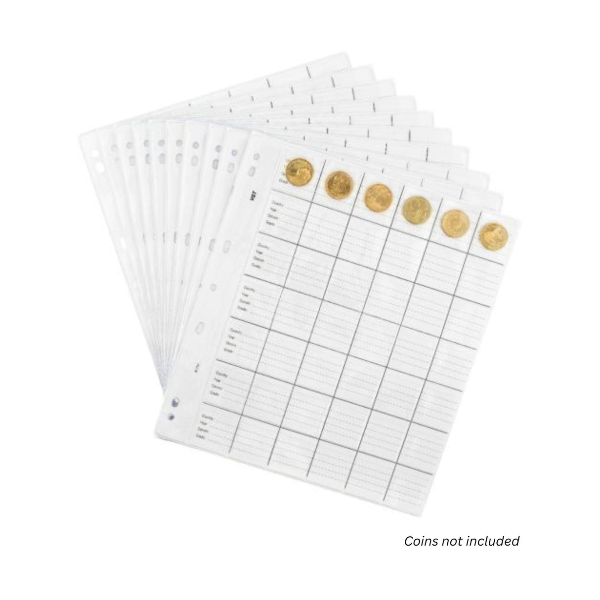 Plastic Coin Pages 42 Pocket  - 10 Pack