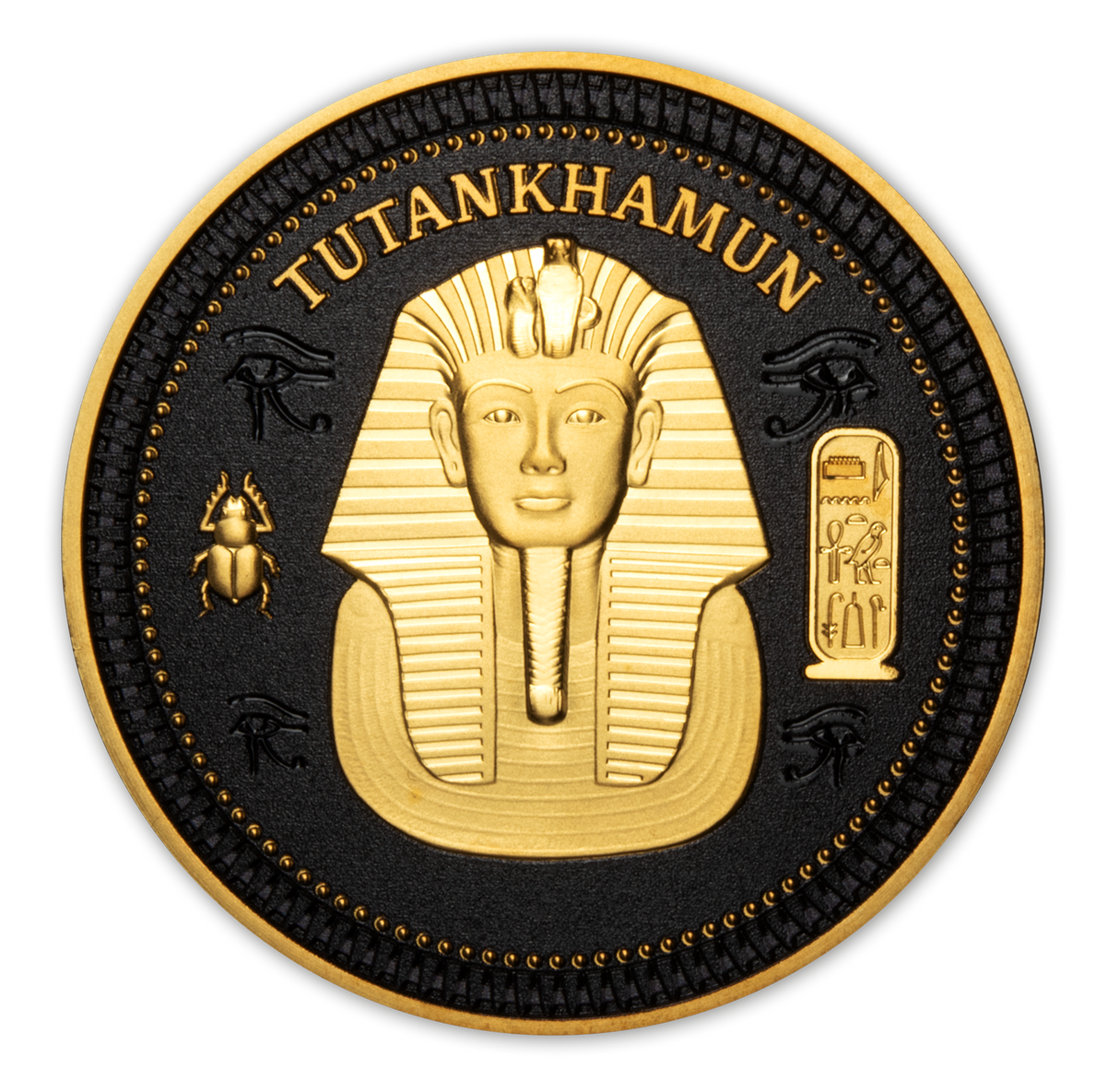 Ancient Egypt Black 2022 $1/2 Tutankhamun Gold-plated Coin