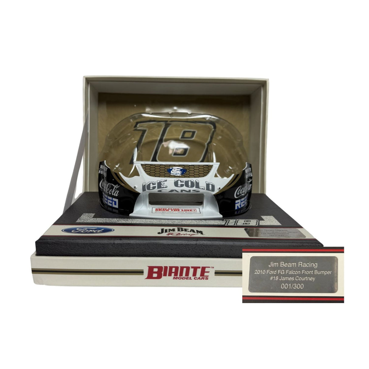Certificate #1 - FORD FALCON FG FRONT BUMPER 2010 JIM BEAM RACING #18 JAMES COURTNEY - 1:10 Scale Diecast Model Accessory