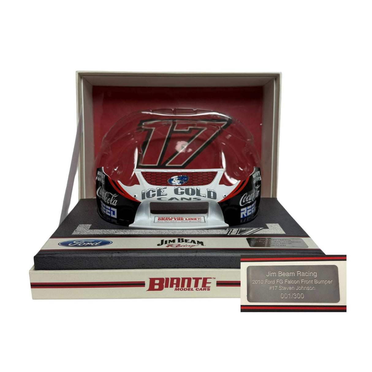 Certificate #1 - FORD FALCON FG FRONT BUMPER 2010 JIM BEAM RACING #17 STEVEN JOHNSON - 1:10 Scale Diecast Model Accessory