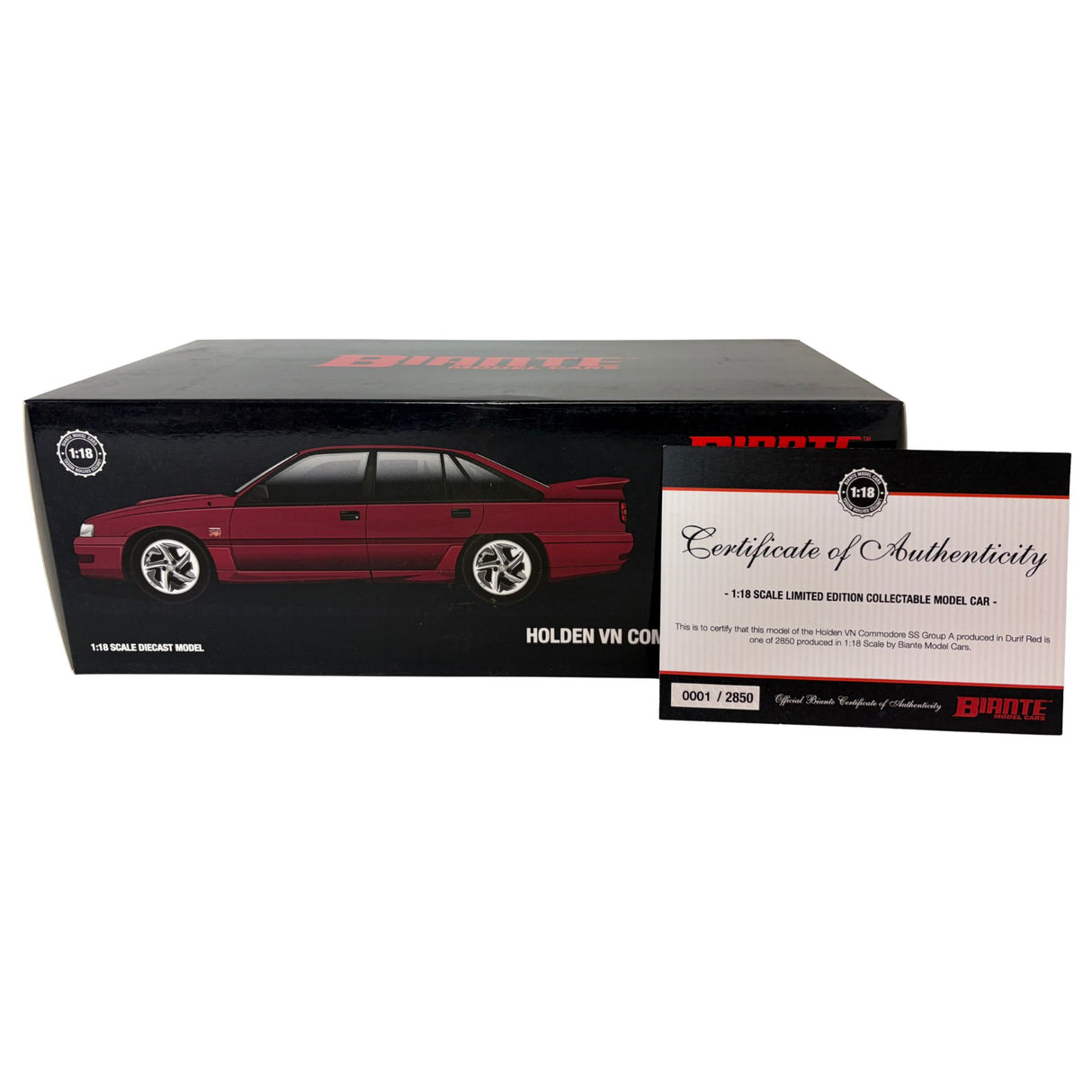 Certificate #1 - HOLDEN COMMODORE VN SS GROUP A DURIF 1991 - 1:18 Scale Diecast Model Car