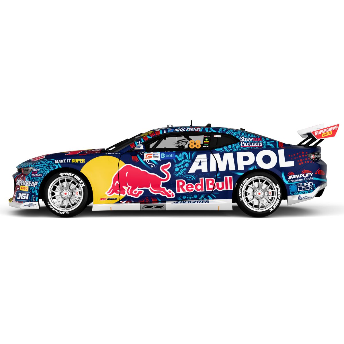 CHEVROLET CAMARO - RED BULL AMPOL RACING - BROC FEENEY #88 - 2025 - betr - DARWIN TRIPLE CROWN WINNER - RACE 19 - 1:43 Scale Diecast Model Car