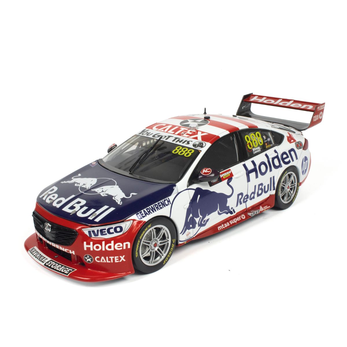 HOLDEN ZB COMMODORE - RED BULL HOLDEN RACING - JAMIE WHINCUP/CRAIG LOWNDES #888 - 2019 - RETRO LIVERY - BATHURST 1000 - 4th place - 1:43 Scale Diecast Model Car