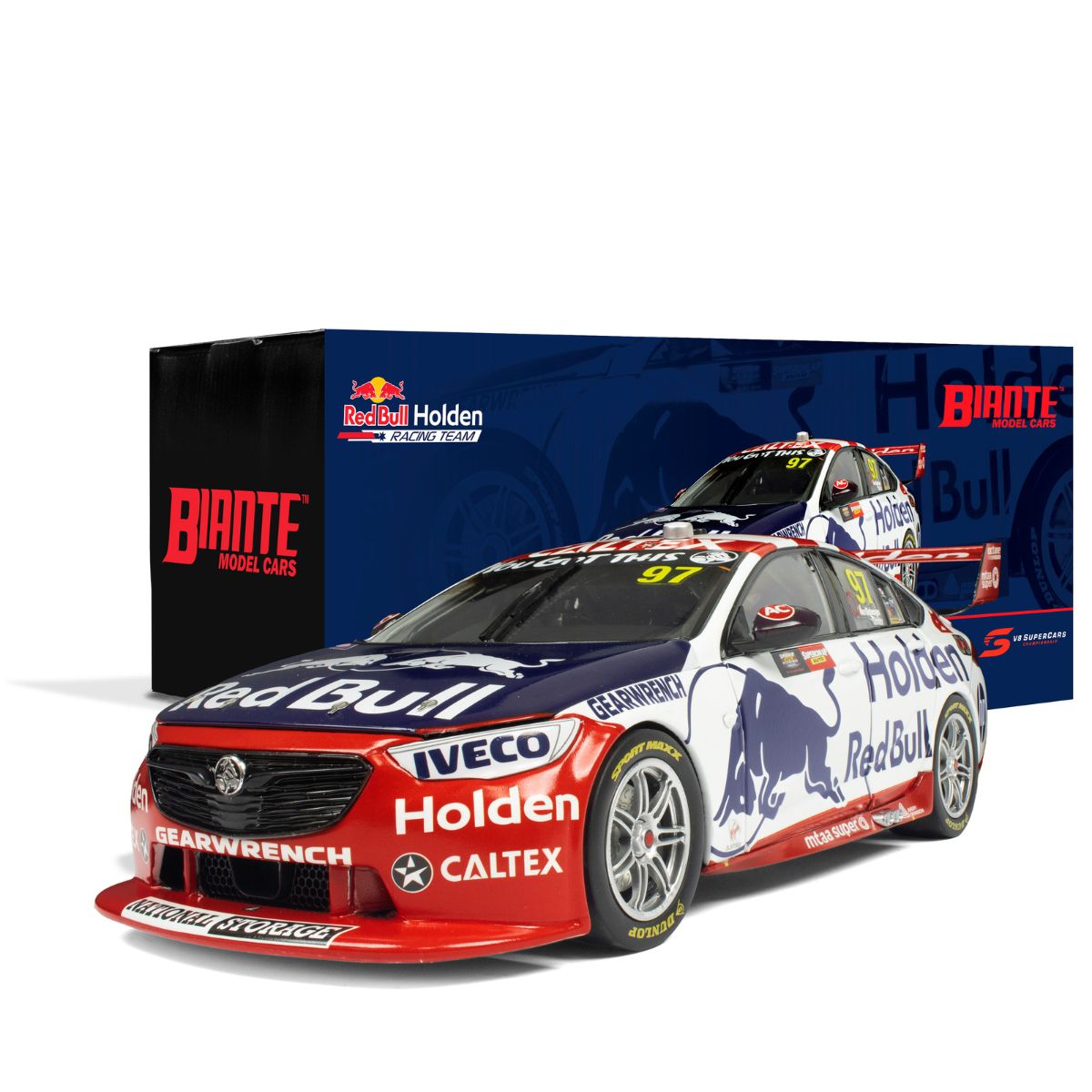 HOLDEN ZB COMMODORE - RED BULL HOLDEN RACING - SHANE VAN GISBERGEN/GARTH TANDER #97 - 2019 - RETRO LIVERY - BATHURST 1000 - RUNNER-UP - 1:18 Scale Diecast Model Car