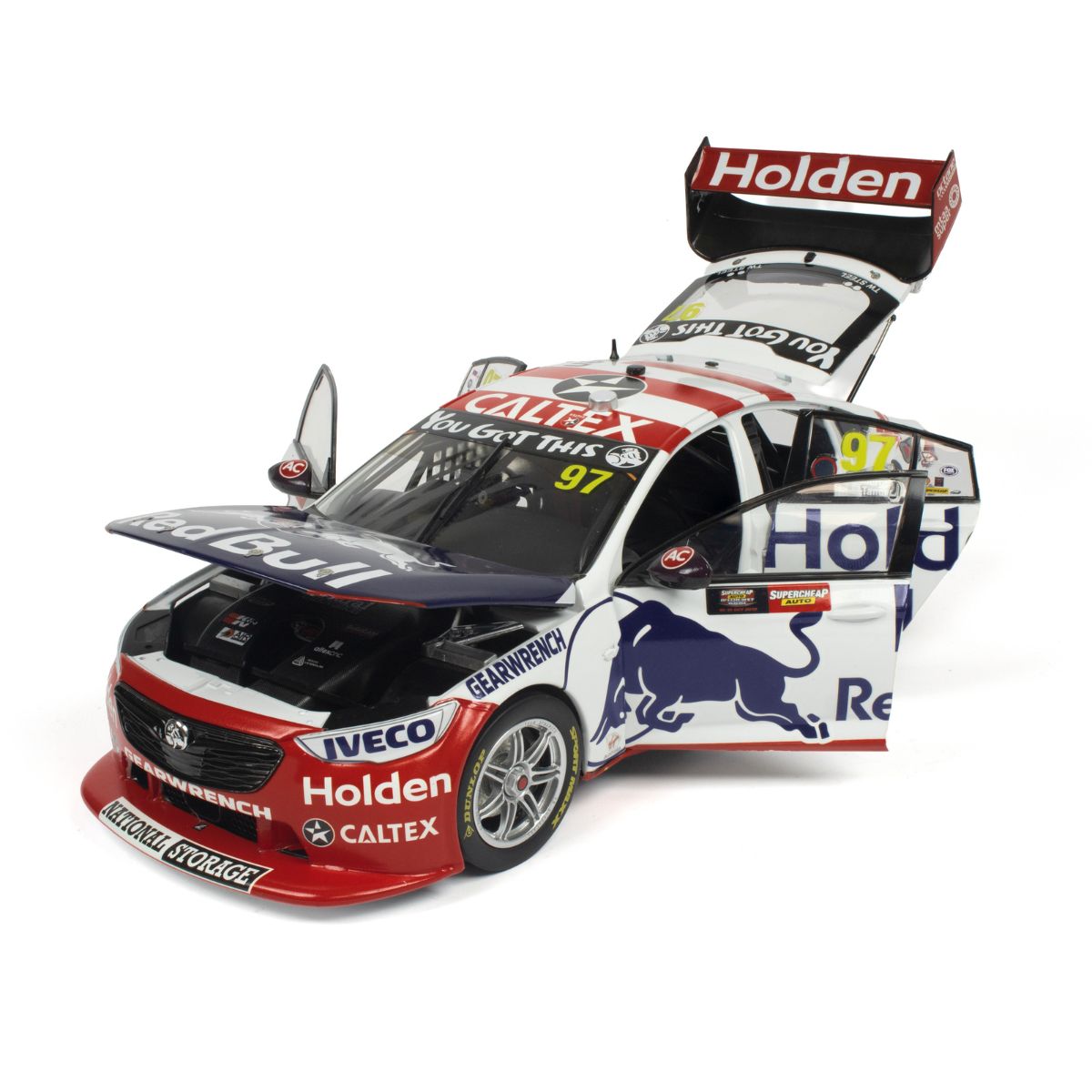 HOLDEN ZB COMMODORE - RED BULL HOLDEN RACING - SHANE VAN GISBERGEN/GARTH TANDER #97 - 2019 - RETRO LIVERY - BATHURST 1000 - RUNNER-UP - 1:18 Scale Diecast Model Car