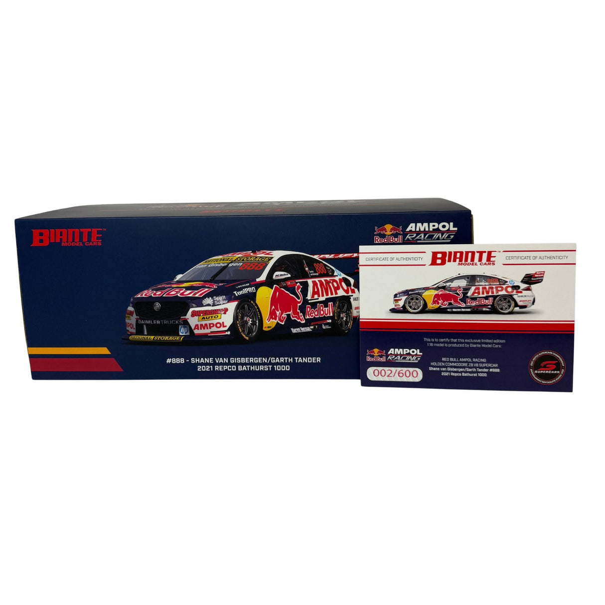 Certificate #2 - HOLDEN COMMODORE ZB RBAR 2021 BATHURST 1000 #888 VAN GISBERGEN/TANDER - 1:18 Scale Diecast Model Car