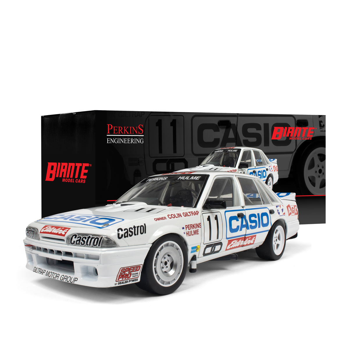 HOLDEN VL COMMODORE SS GROUP A - TEAM PERKINS - LARRY PERKINS #11 - 3RD PLACE - SOUTH PACIFIC TOURING CAR CHAMPIONSHIP - 1987 - 1:18 Scale Diecast Model Car
