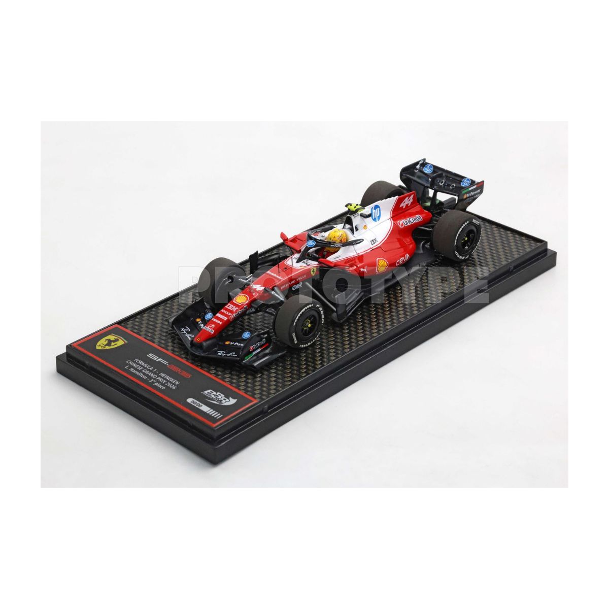 FERRARI SF-26 - LEWIS HAMILTON - 3RD PLACE CHINA GP 2026 W/DRIVER FIGURINE - 1:43 Scale Diecast Model Car