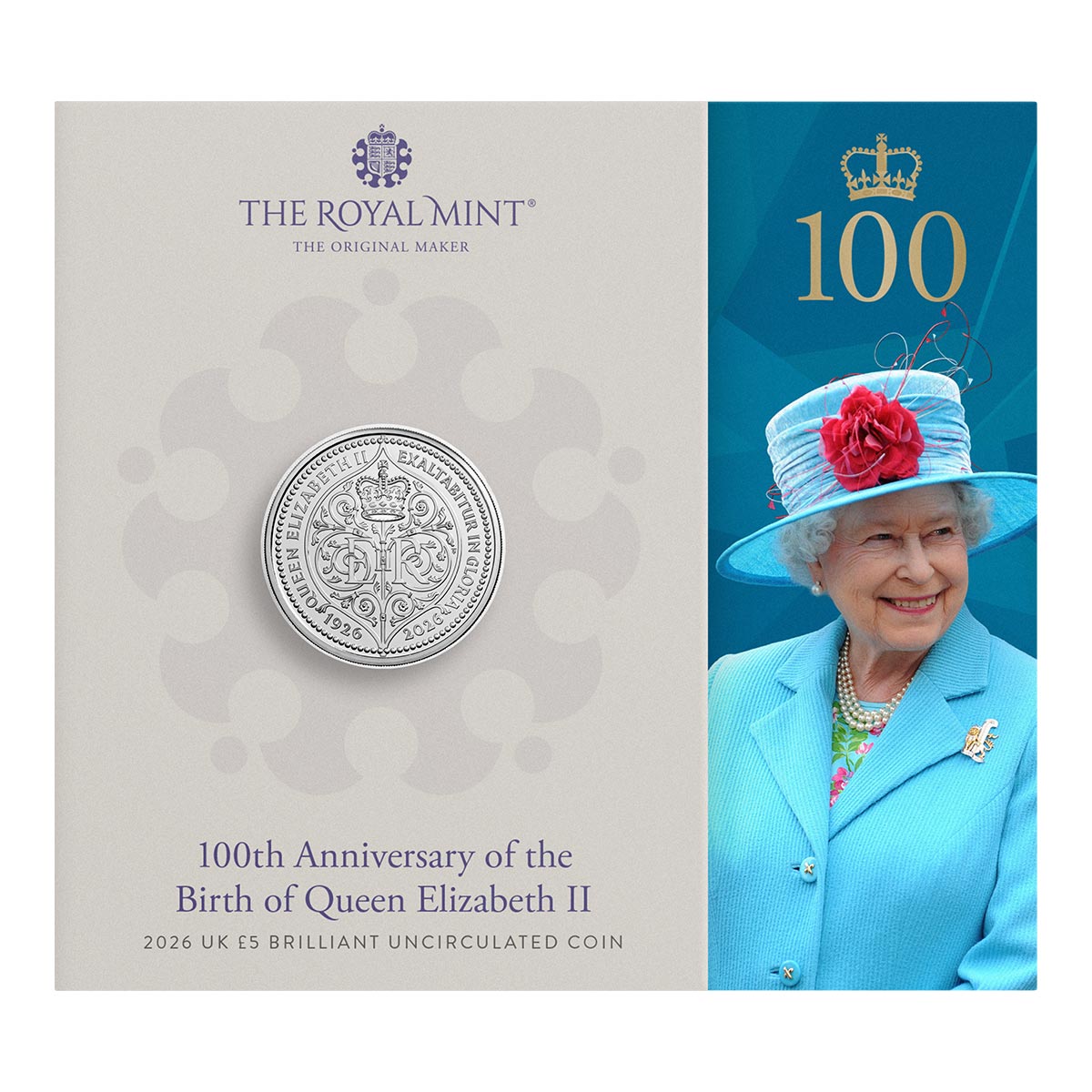 Great Britain Centenary of the Birth of Queen Elizabeth II 2026 £5 Cupro-Nickel Brilliant Uncirculated Coin