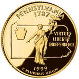 US State Quarters 1999 Pennsylvania Gold-plated Coin