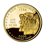 US State Quarters 2000 New Hampshire Gold-plated Coin