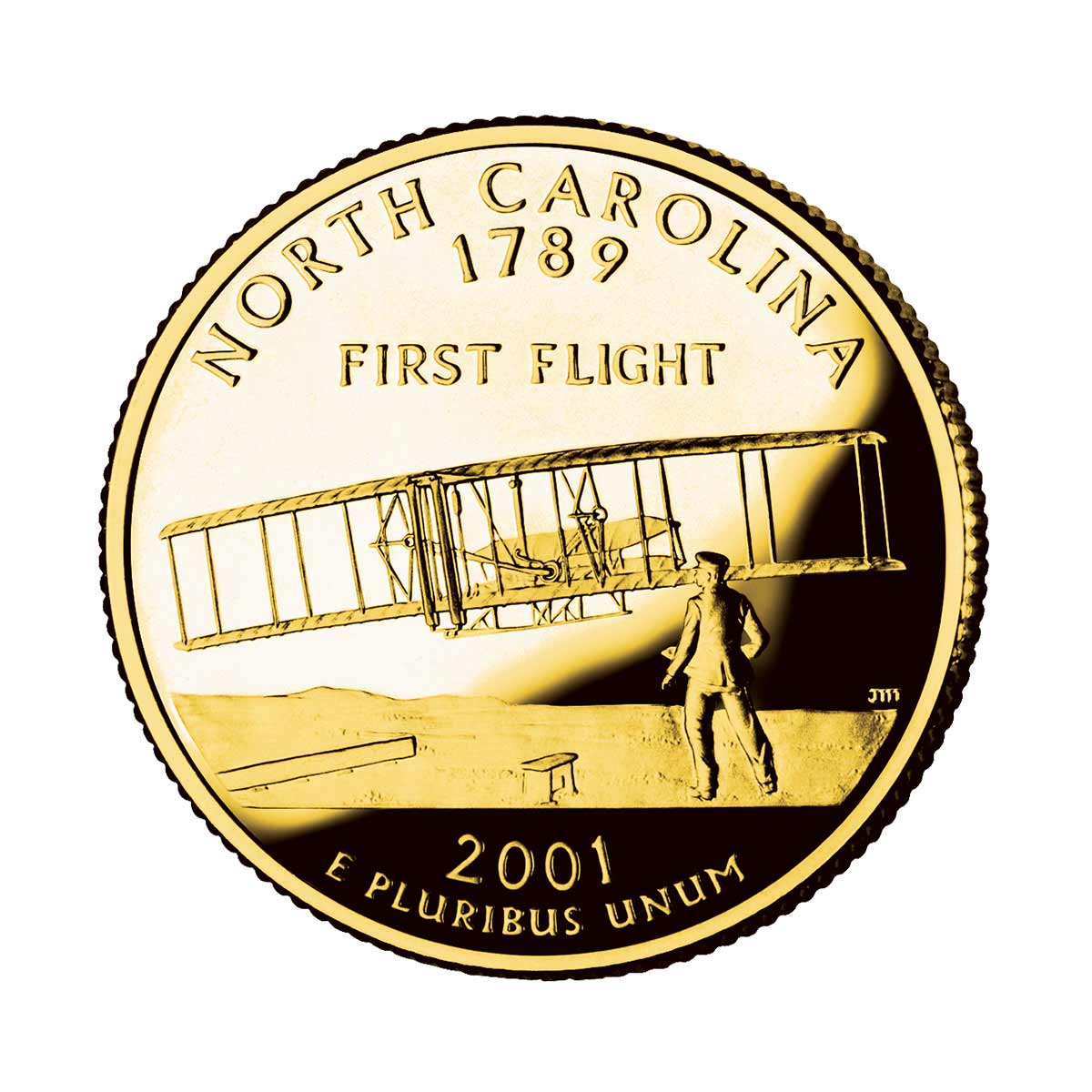 US State Quarters 2001 North Carolina Gold-plated Coin
