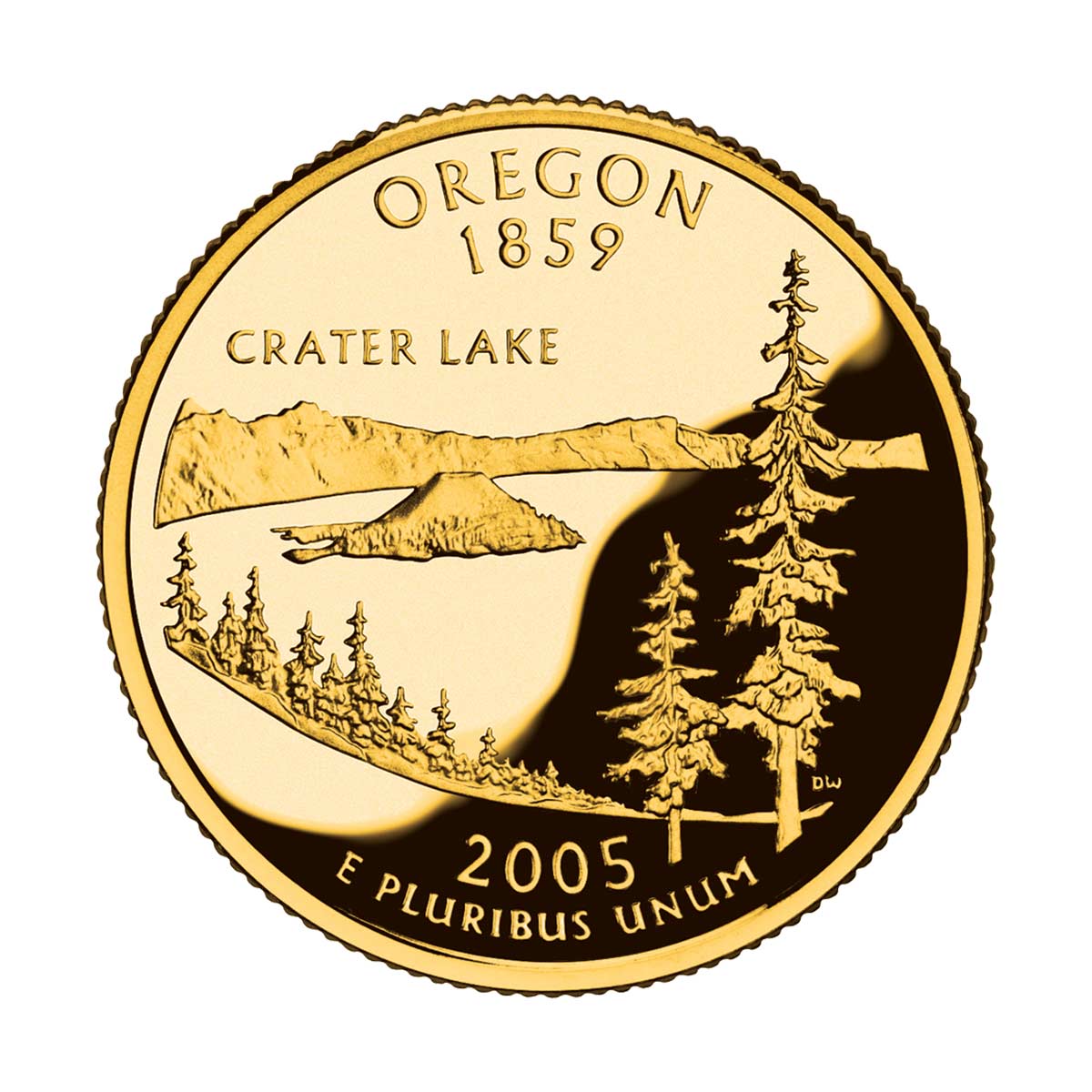 US State Quarters 2005 Oregon Gold-plated Coin