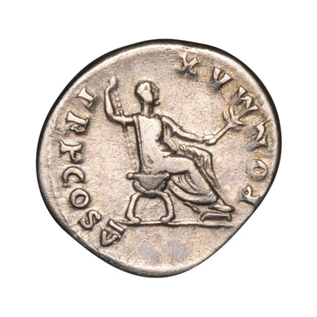 Ancient Rome Vespasian 69-79AD Silver Denarius Fine-Very Fine