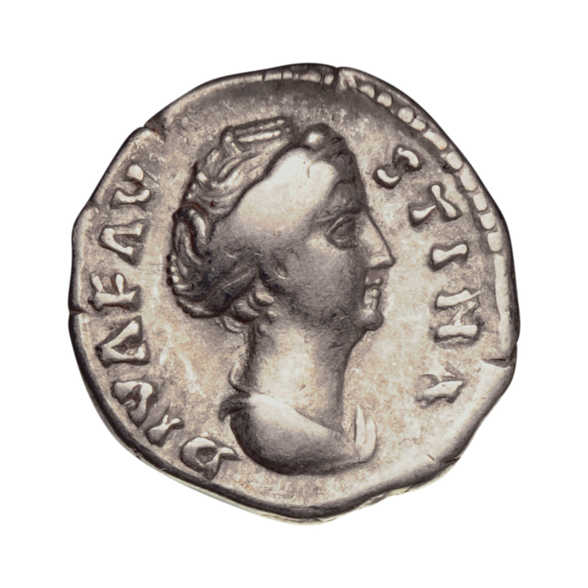 Roman Empire Faustina 138-141AD Silver Denarius Fine-Very Fine